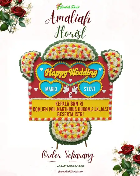Papan Bunga Pernikahan Madokoro Baru